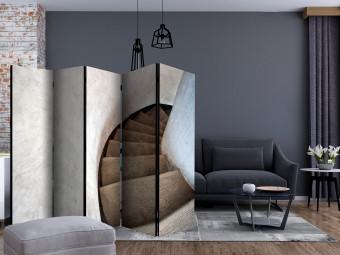Room Divider Winding Stairs II - gray and concrete staircase with a sharp turn