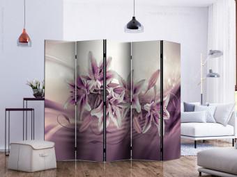 Room Divider Purple Discretion II - romantic bouquet of purple lily flowers