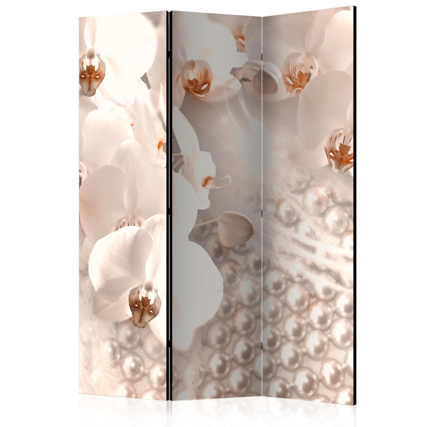 Room Divider Treasures of Elegance - lily flowers in a bright composition with 3D imitation