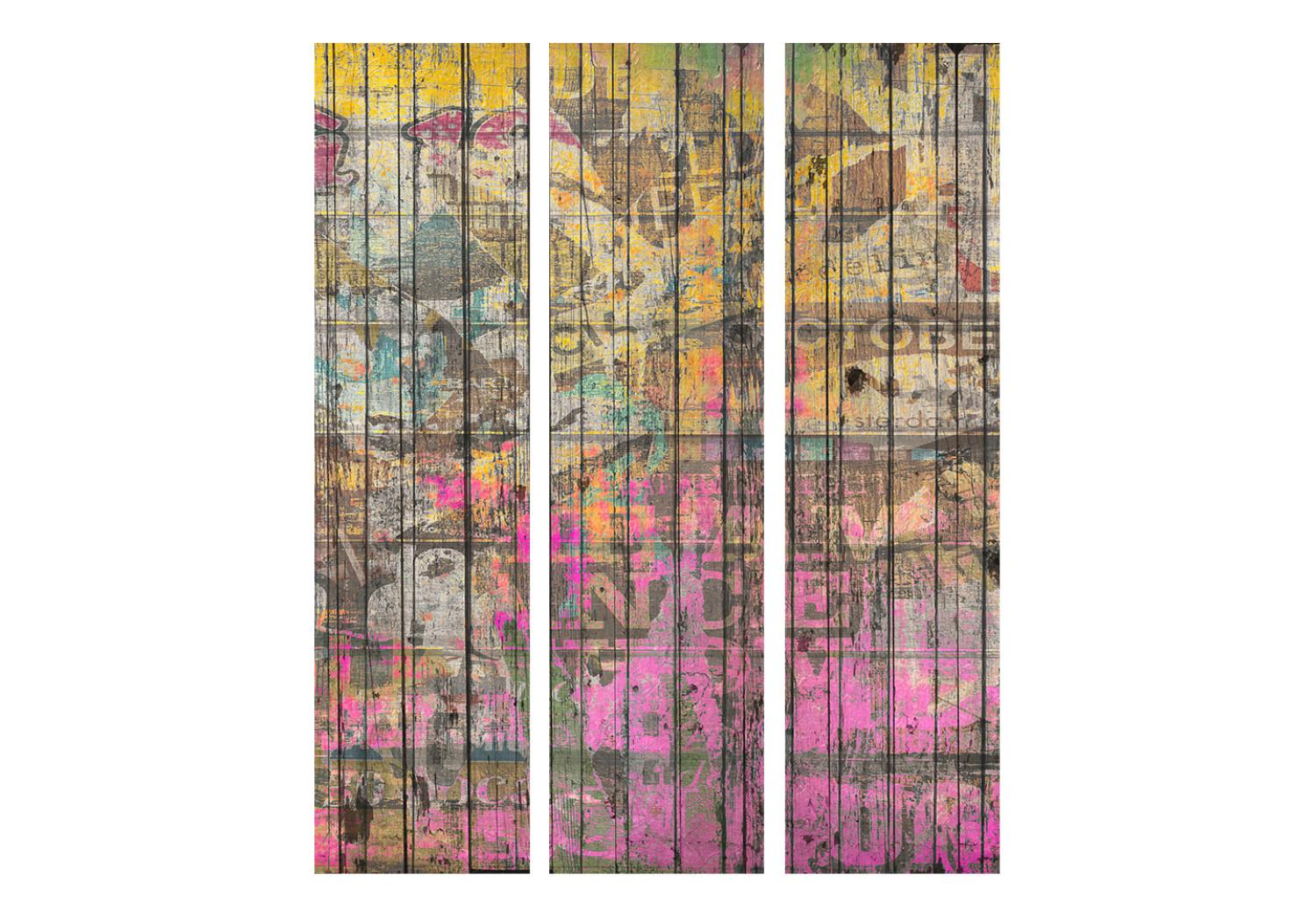 Room Divider Freestyle - texture with colorful and abstract graffiti-style patterns