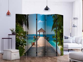 Room Divider Hawaiian Dream II - tropical beach and ocean landscape against the sky