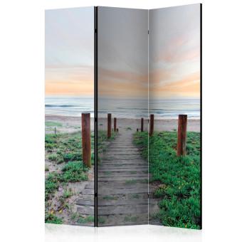 Room Divider Amidst the Grass - beach and sea landscape against a sunset backdrop