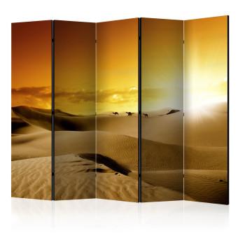 Room Divider Camel Caravan II - desert landscape with sunlight