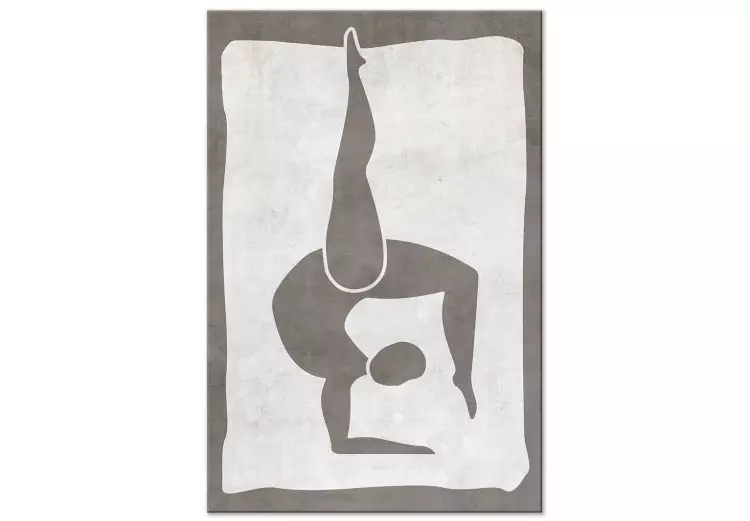Gymnastic pose - scandi boho style graphic in grey colours