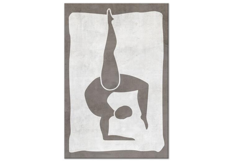 Canvas Print Gymnastic pose - scandi boho style graphic in grey colours