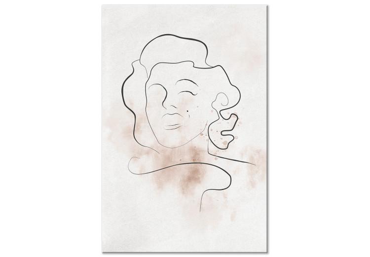 Canvas Print Face of Marylin Monroe - linear abstraction with face of a woman
