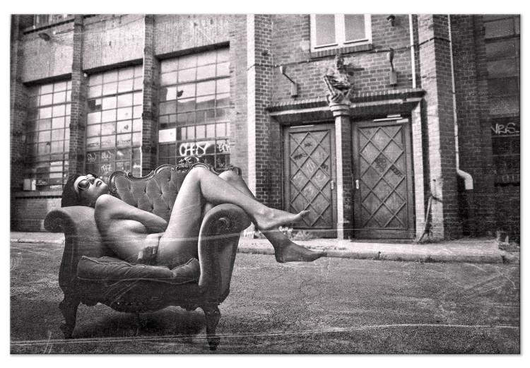 Woman in armchair - glamour style black and white photography