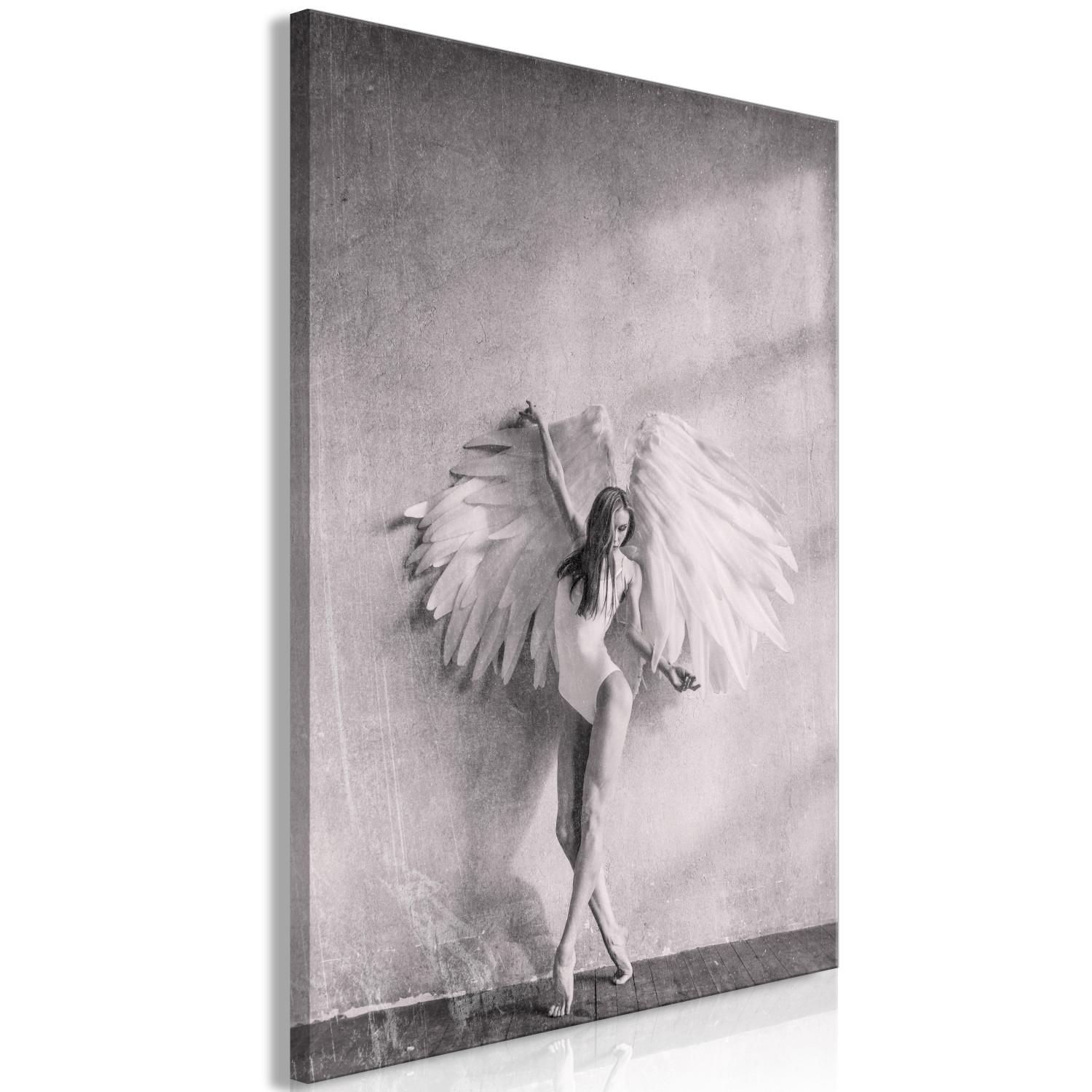 Canvas Winged (1-piece) Vertical - black and white woman with wings
