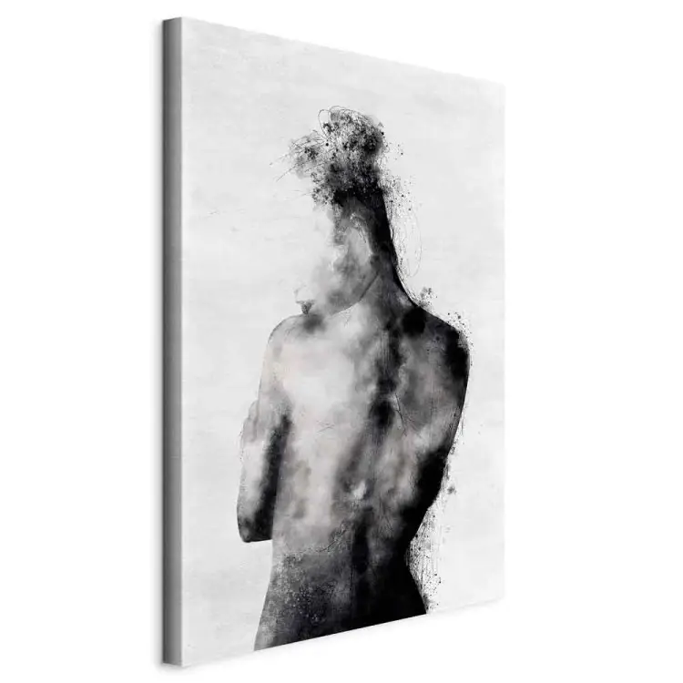 Contemplative Vertical - abstract black and white silhouette