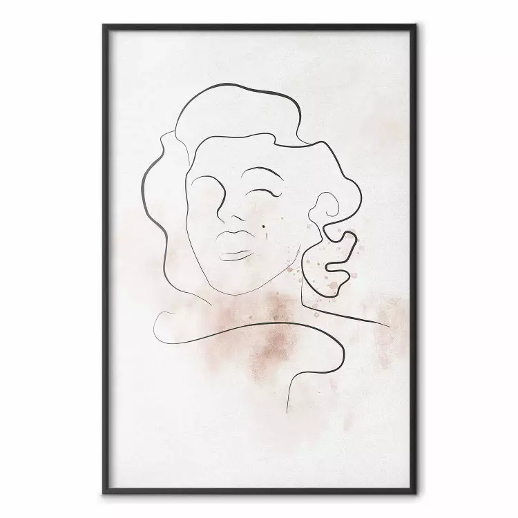 Star Line - abstract line art of Marilyn Monroe on a light background