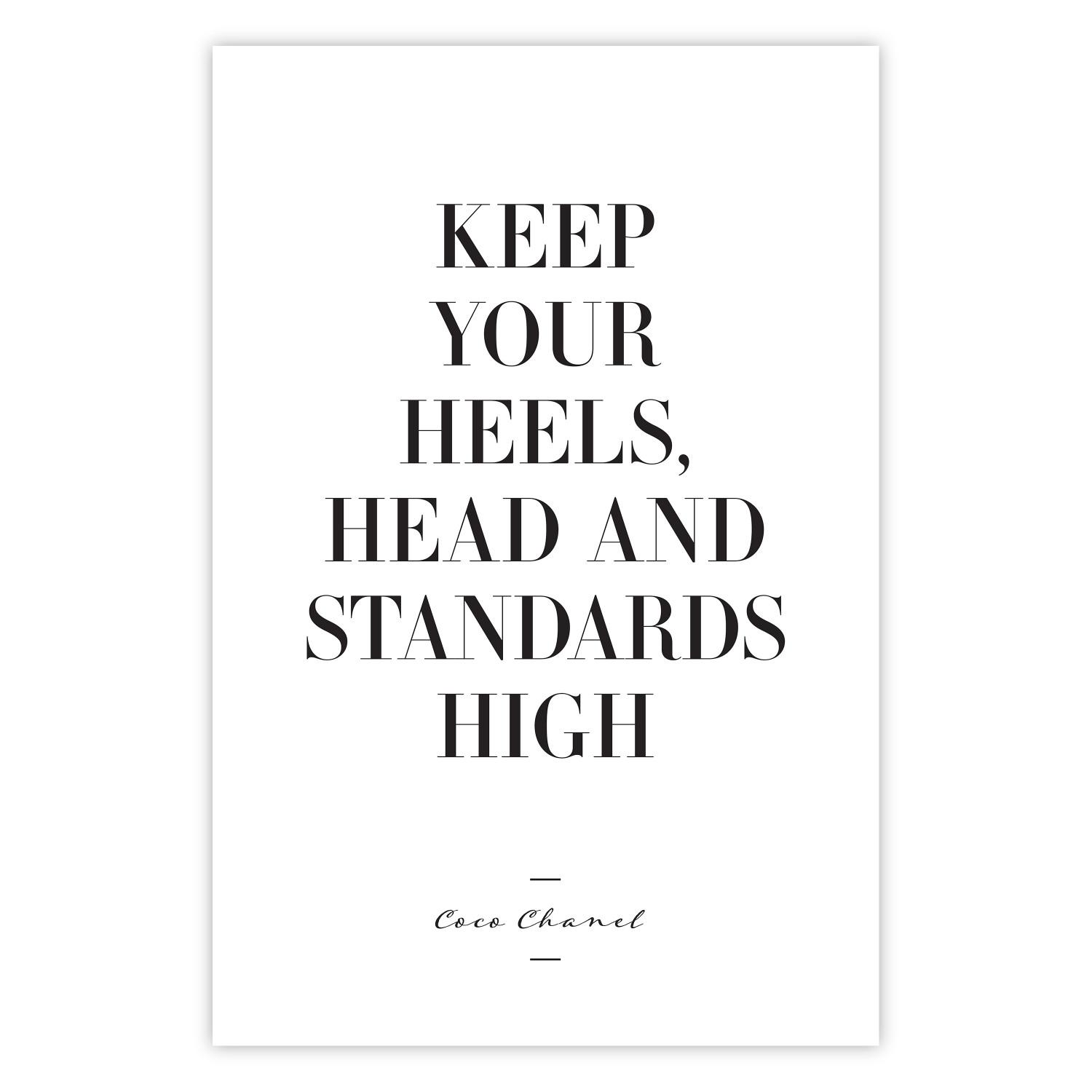 Poster High Heels - English quotes in the form of a citation on a white background