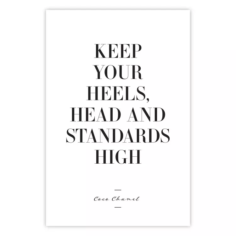 High Heels - English quotes in the form of a citation on a white background