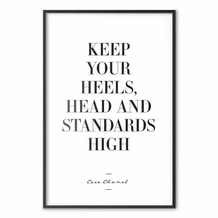 High Heels - English quotes in the form of a citation on a white background