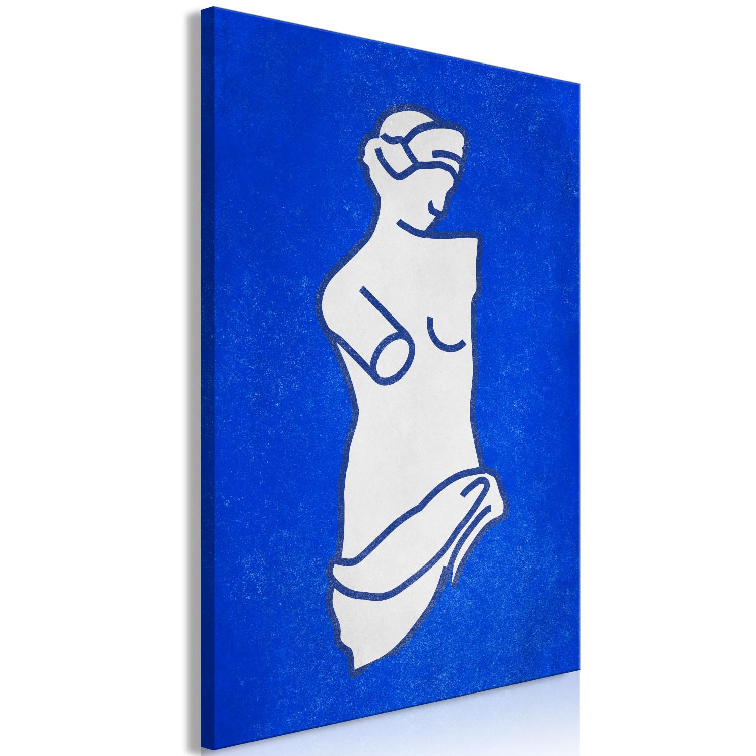 Canvas Figure of Venus - graphic modeled on Venus sculpture on blue offset