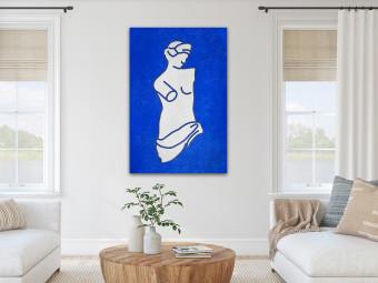 Canvas Figure of Venus - graphic modeled on Venus sculpture on blue offset