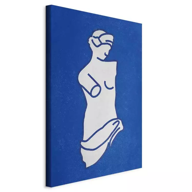 Figure of Venus - graphic modeled on Venus sculpture on blue offset