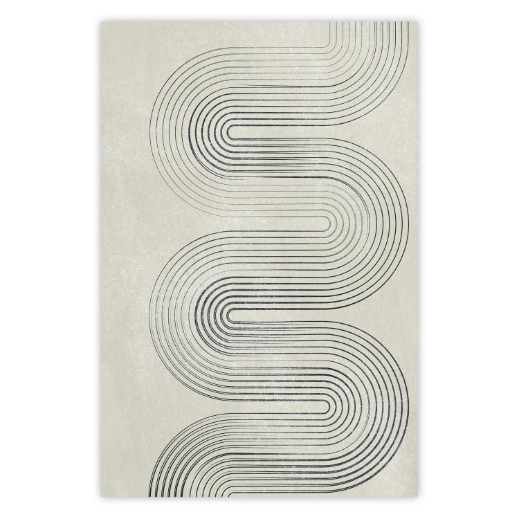 Geometric Wave - abstract waves in the form of lines on a gray background