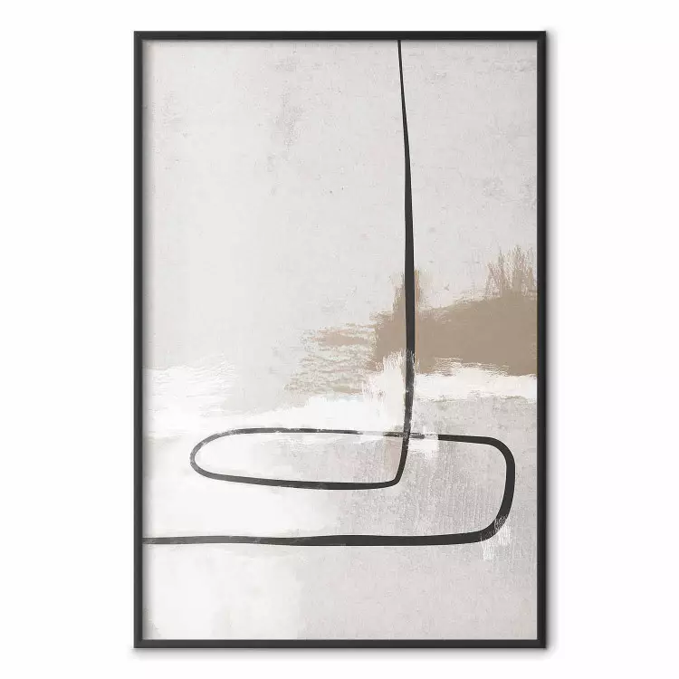 Simple Story - black patterns on a beige background in an abstract motif