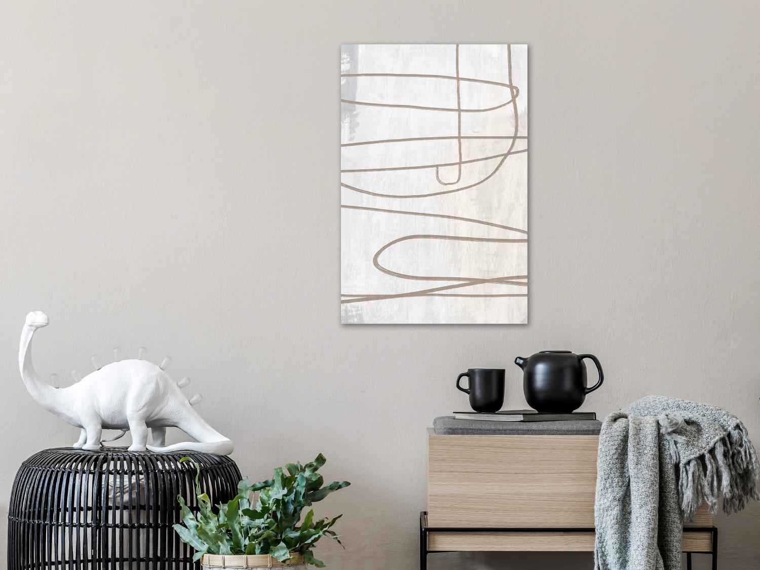 Canvas Brushstroke (1-piece) Vertical - abstraction in scandi boho style