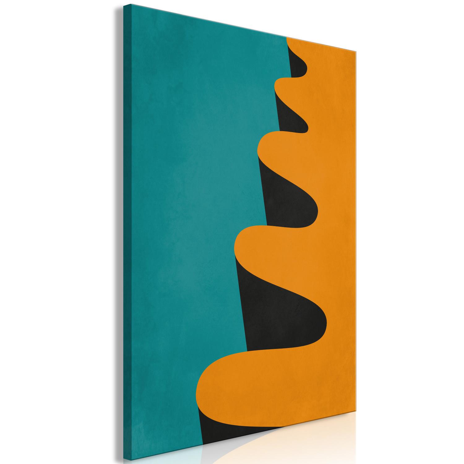Canvas Modernistic, orange wave - geometric abstraction