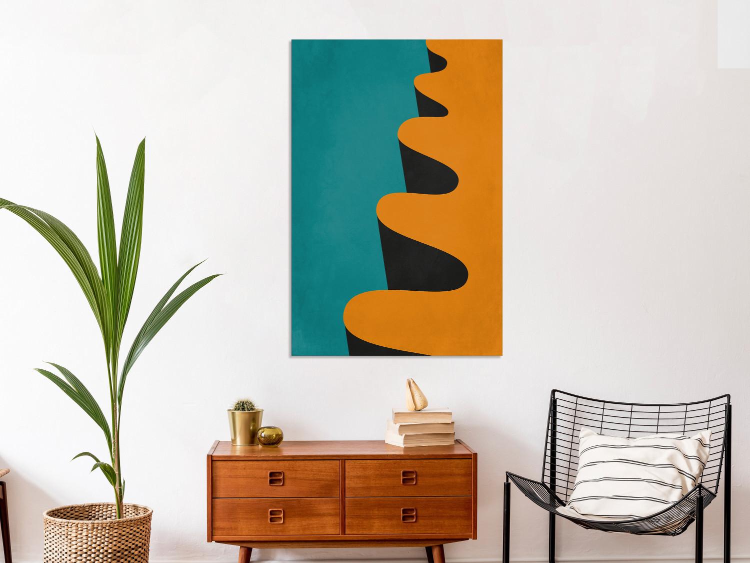 Canvas Modernistic, orange wave - geometric abstraction