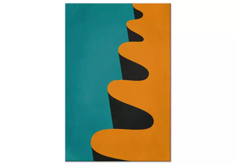 Modernistic, orange wave - geometric abstraction