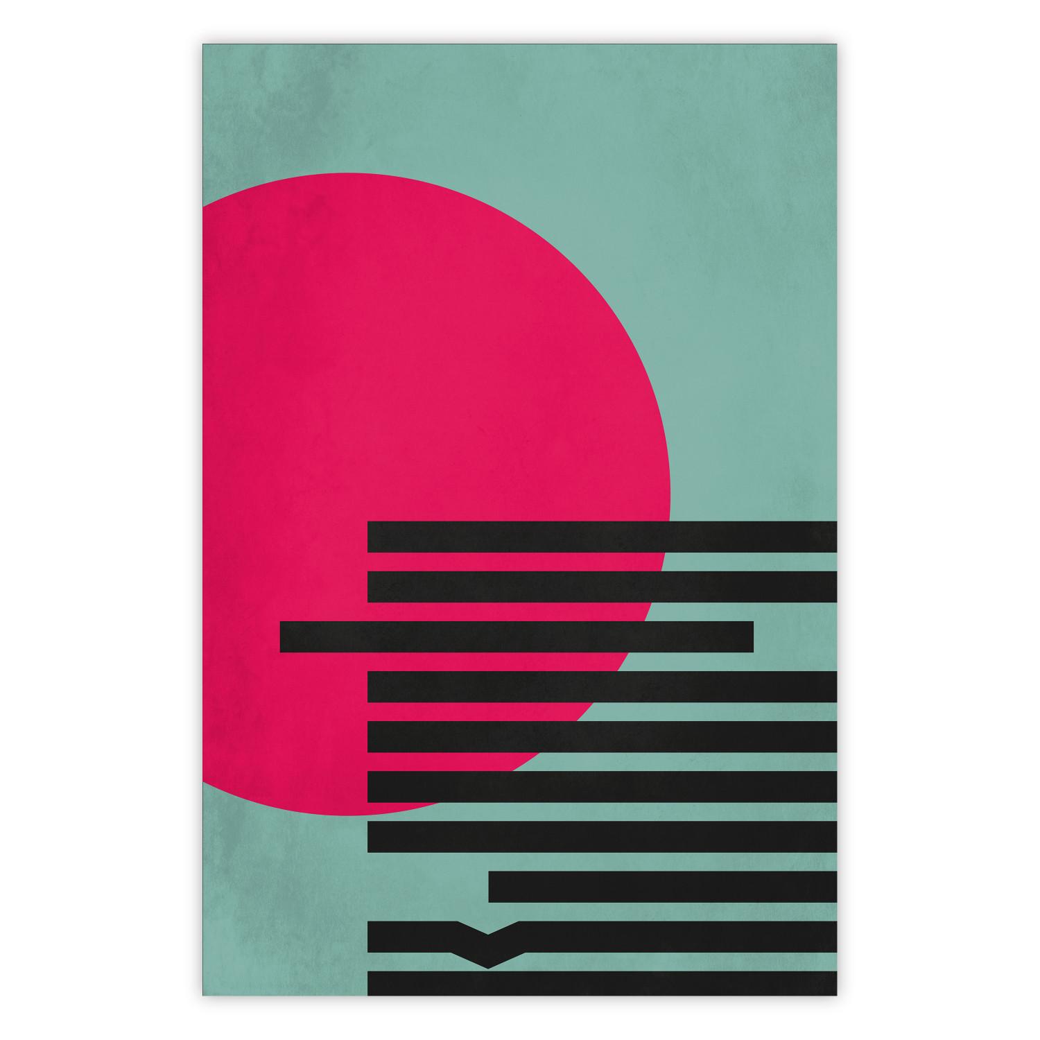 Poster Pink Sun - colorful geometric figures in an abstract motif