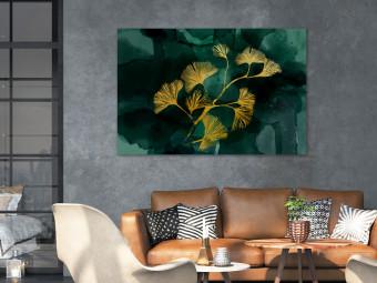 Canvas Golden Ginkgo (1-piece) Wide - landscape of plant in glamour style