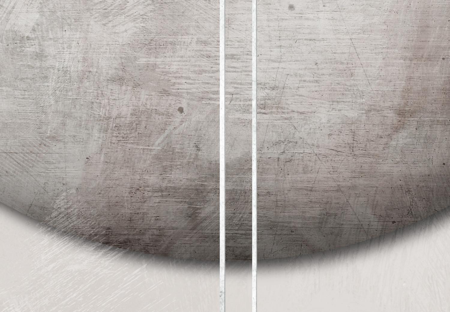 Canvas Brutal composition - rectangles on a gray circle background