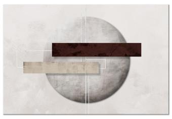 Canvas Brutal composition - rectangles on a gray circle background