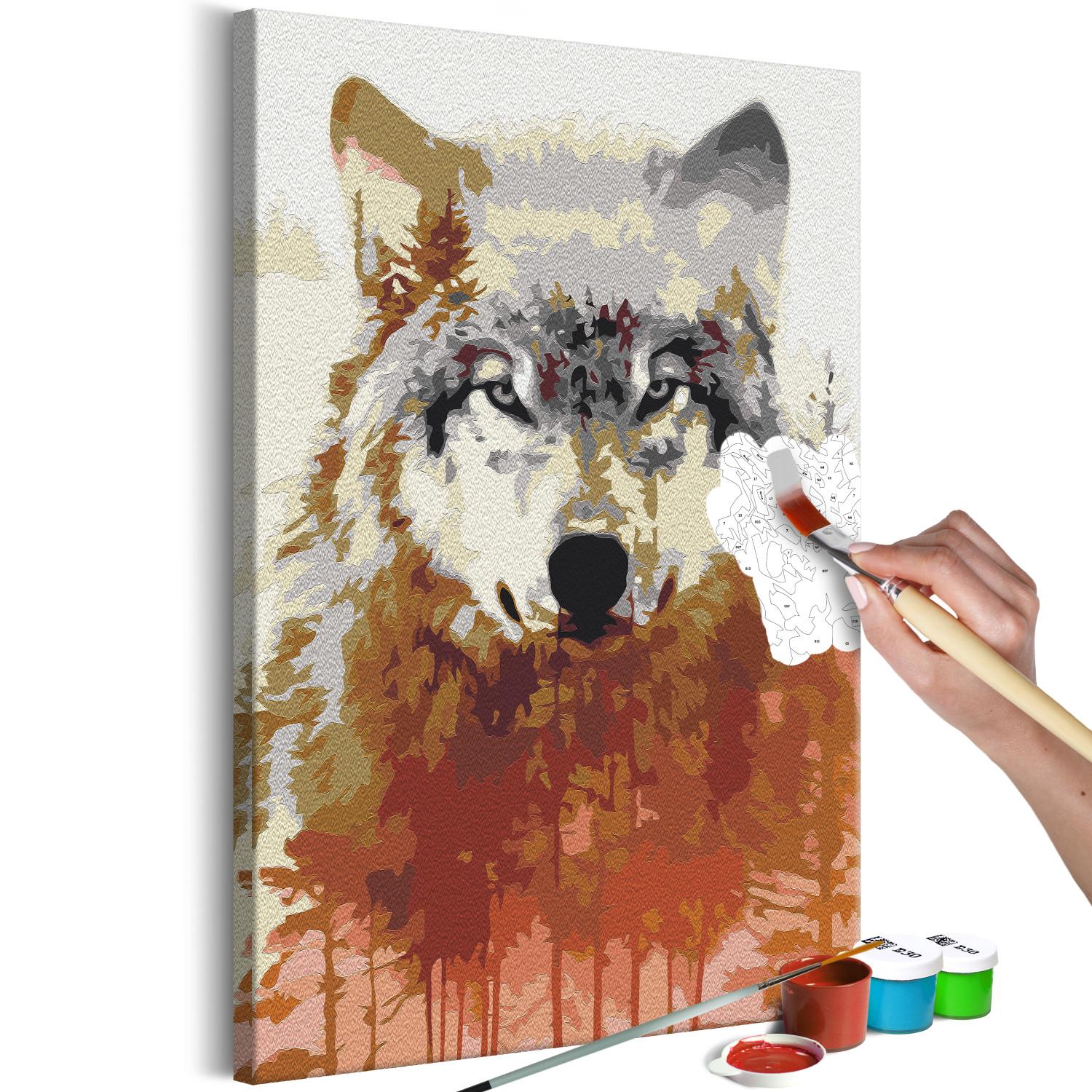 Paint by Number Kit Wolf and Forest