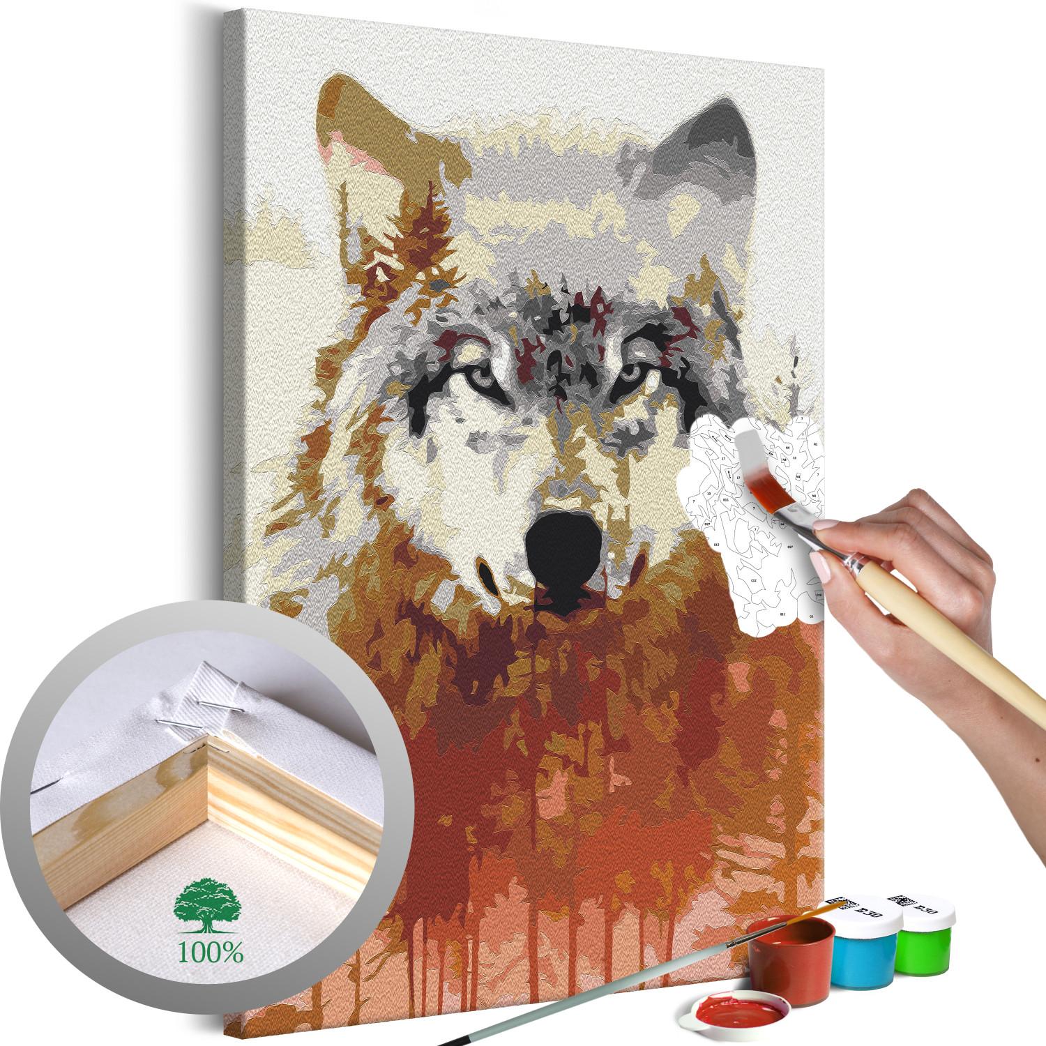 Paint by Number Kit Wolf and Forest