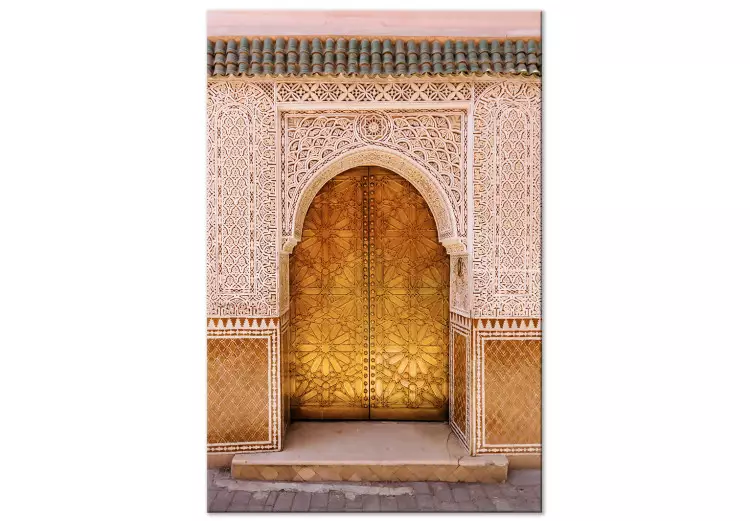 Arab Splendor (1-piece) Vertical - golden ornaments on the wall