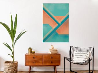 Poster Staircase Composition - abstract orange geometric figures