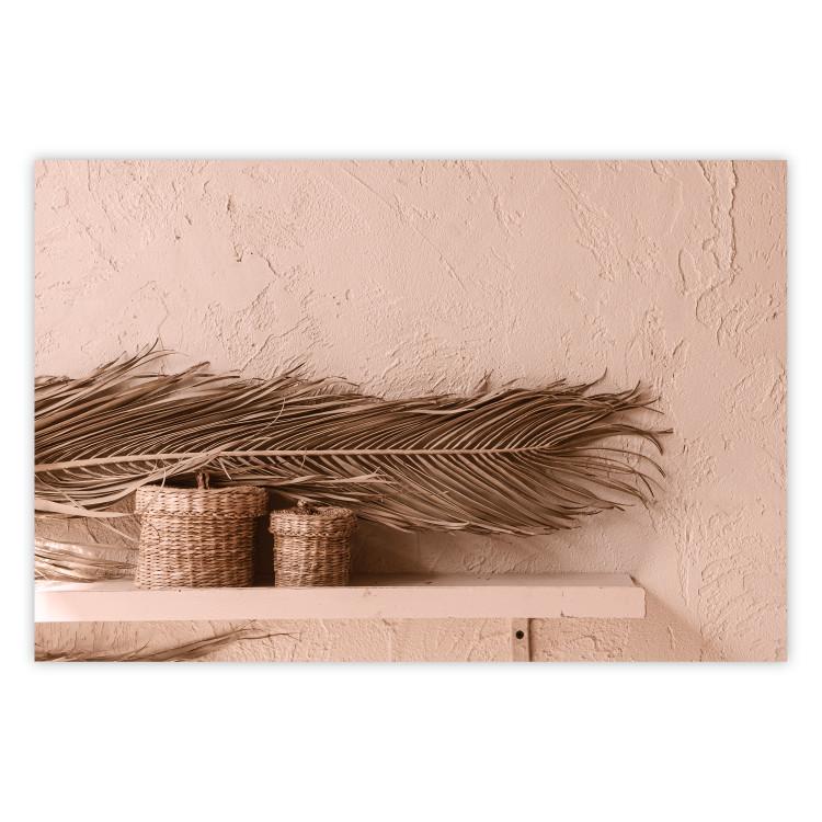 Moroccan Composition - palm leaf and baskets covering the wall