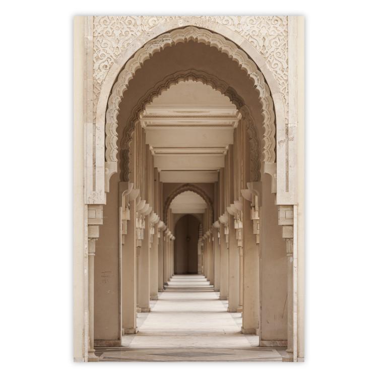 Oriental Arches - bright corridor architecture amidst columns in Morocco