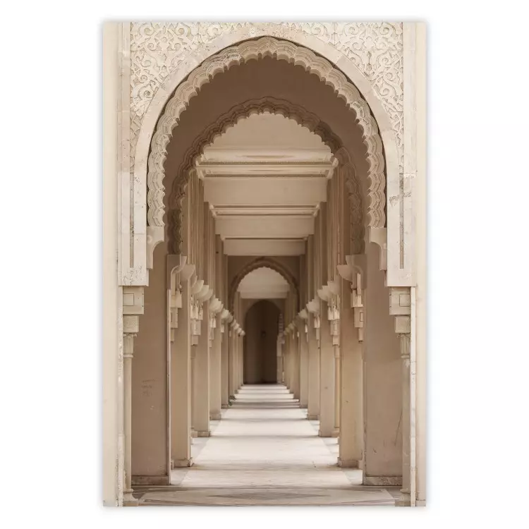 Oriental Arches - bright corridor architecture amidst columns in Morocco