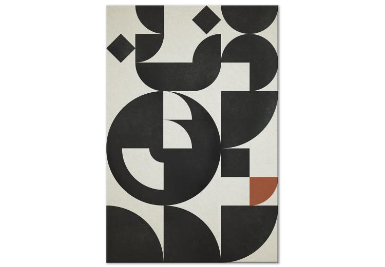 Canvas Print Black shapes - irregular geometric figures on a white background