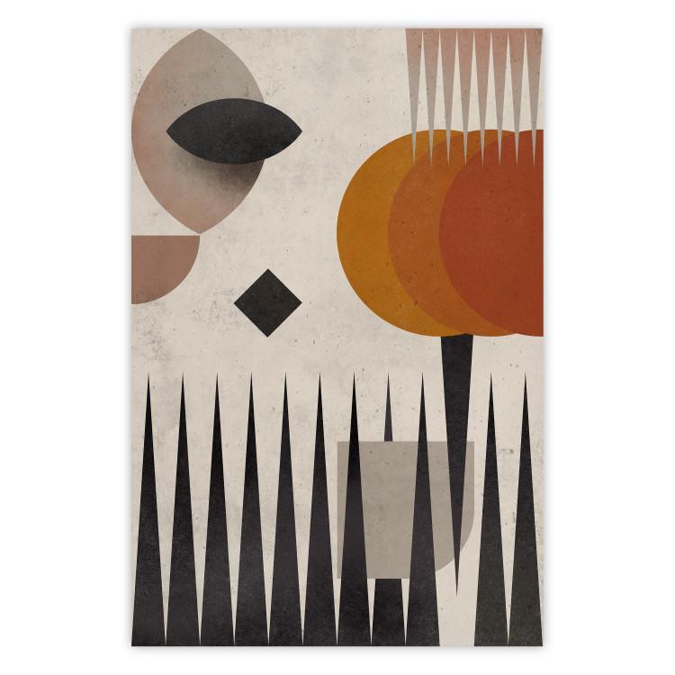 Sun Behind Mountains - colorful geometric figures in an abstract style