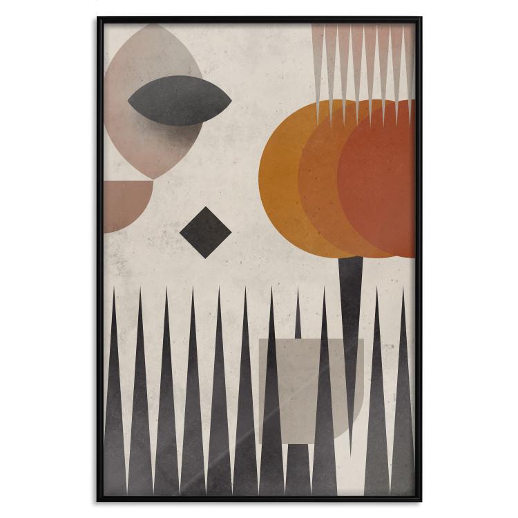 Sun Behind Mountains - colorful geometric figures in an abstract style