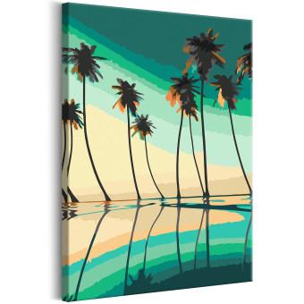 Paint by Number Kit Turquoise Palm Trees