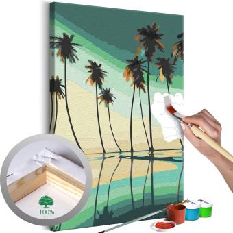 Paint by Number Kit Turquoise Palm Trees