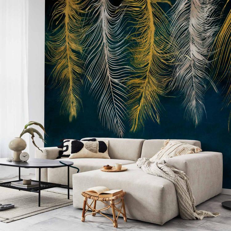 Wall Mural Gilded Feathers
