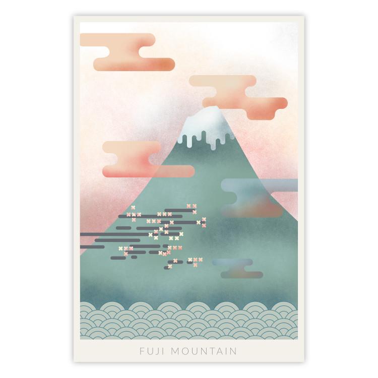 Mount Fuji - abstract composition of a pastel mountain against a sky backdrop