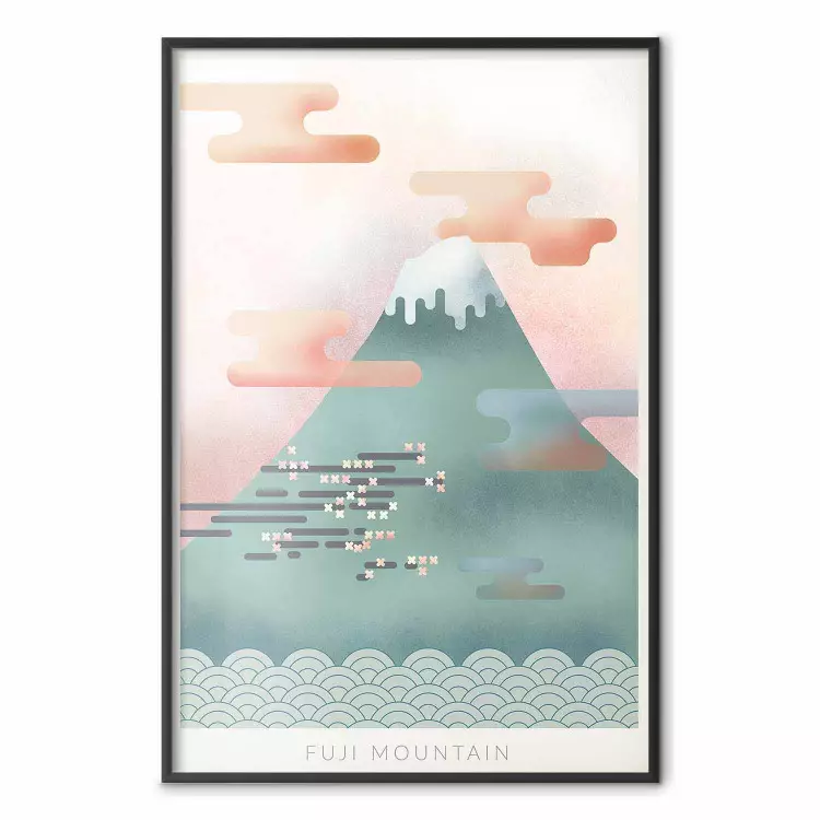 Mount Fuji - abstract composition of a pastel mountain against a sky backdrop