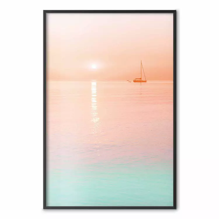 Summer Cruise - pastel seascape against a sunset backdrop
