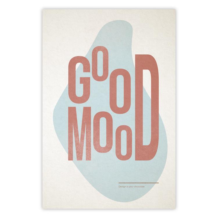 Good Mood - red English text on a pastel abstract background