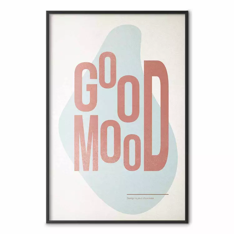 Good Mood - red English text on a pastel abstract background