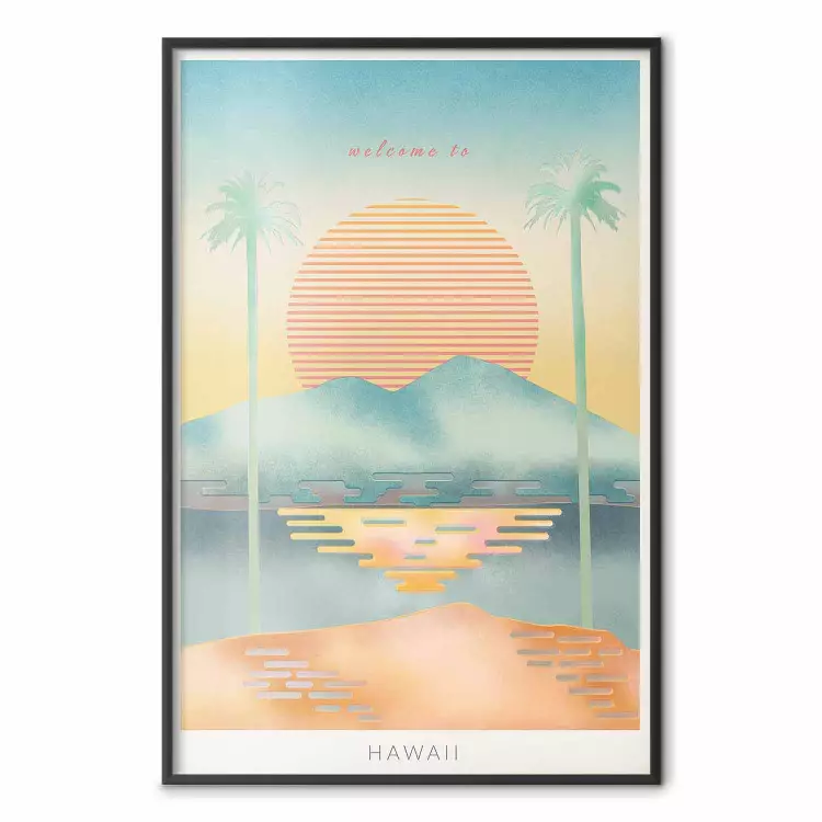 Welcome to Hawaii - tropical summer landscape in pastel motif