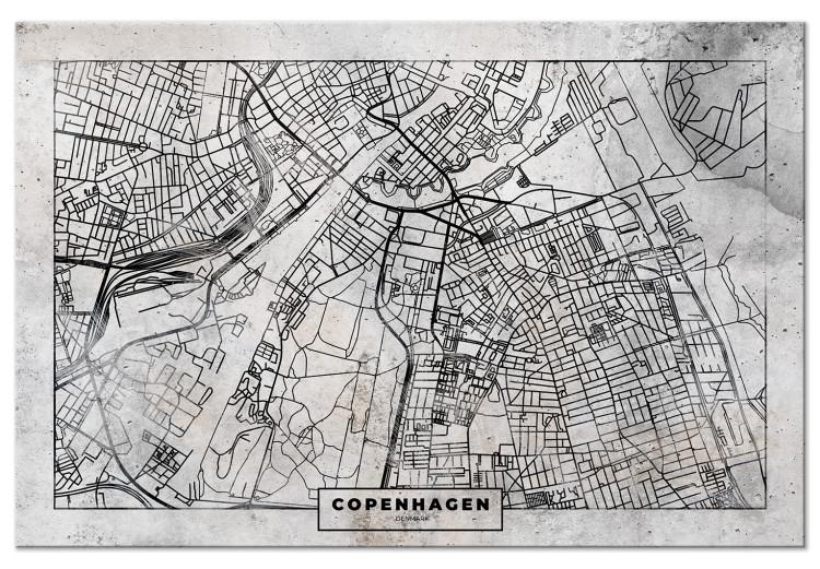 Map of Copenhagen - Plan of the Denmark Capital in black and white